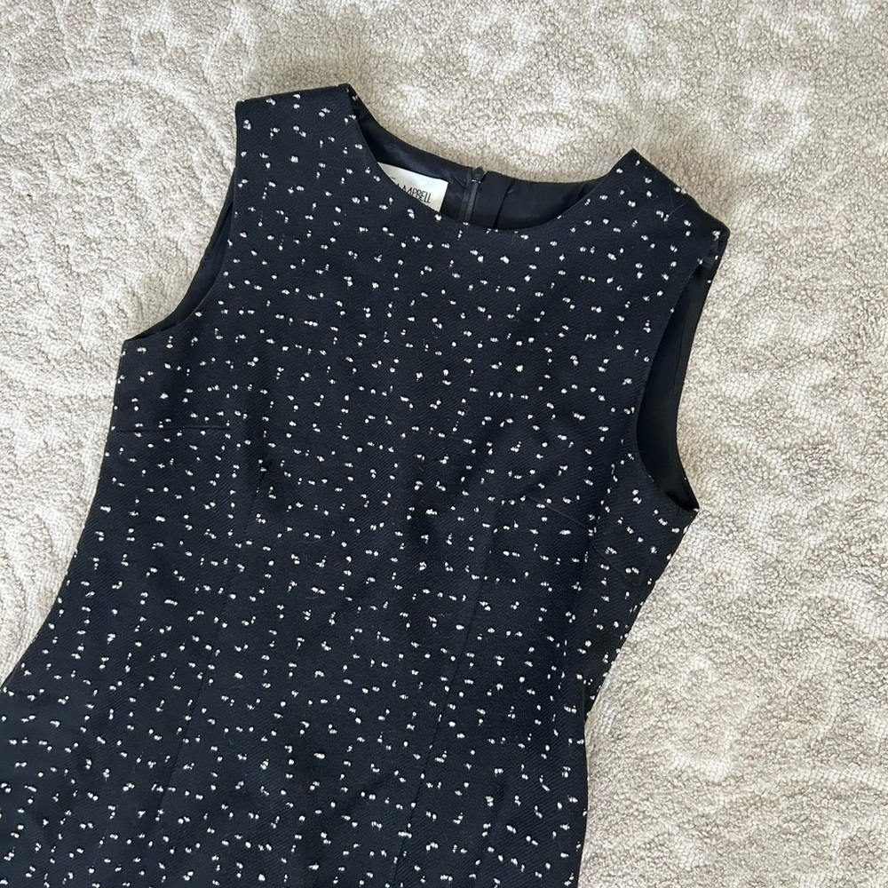 Sara Campbell 8 vintage black white wool sleeveless lined dress - Picture 3 of 9